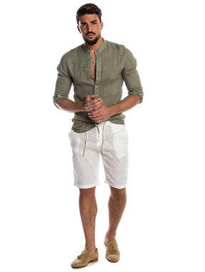 Camisa Manga Longa de Linho 100% - Modelagem Slim