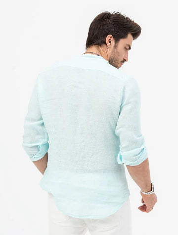 Camisa Manga Longa de Linho 100% - Modelagem Slim