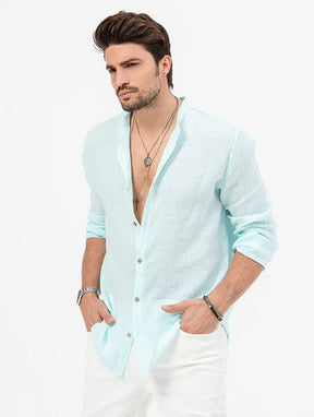 Camisa Manga Longa de Linho 100% - Modelagem Slim