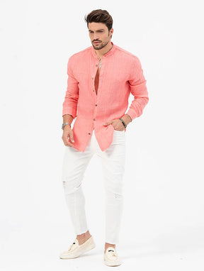 Camisa Manga Longa de Linho 100% - Modelagem Slim