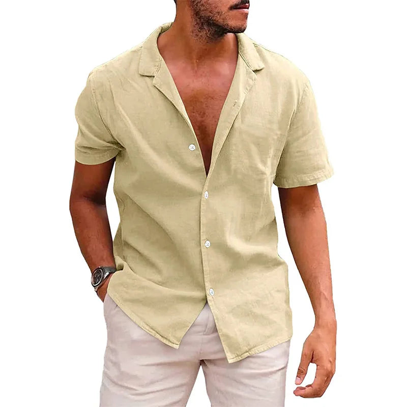 Camisa Manga Curta de Linho, Mancini Bellini® Greco