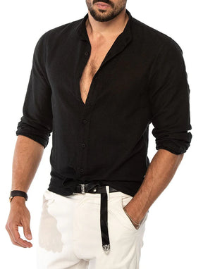 Camisa Manga Longa de Linho 100% - Modelagem Slim